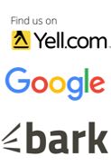 Find us on Yell, Google, Bark
